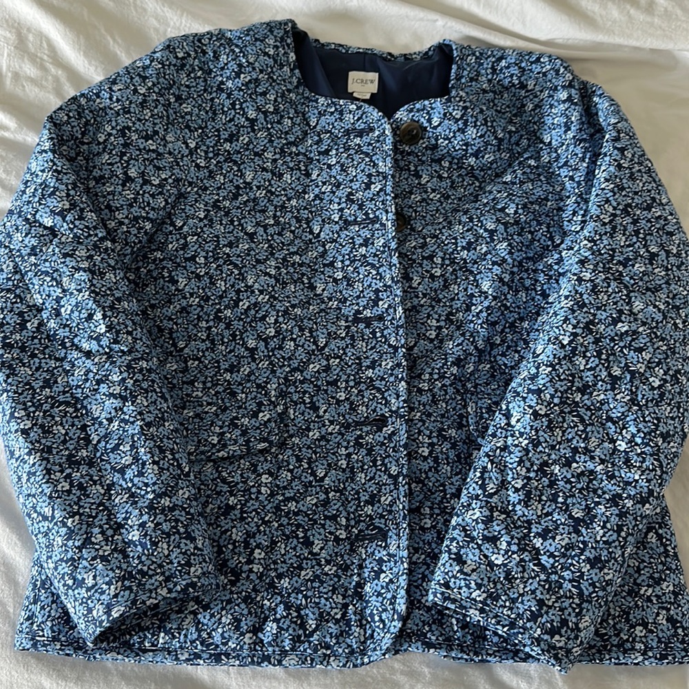 NWT J Crew factory Sz 6 quilted floral jacket
